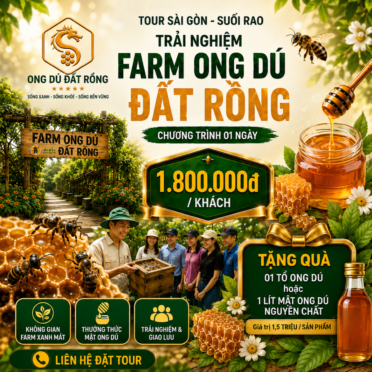 Tour trải nghiệm Farm Ong Dú Đất Rồng · 1 ngày